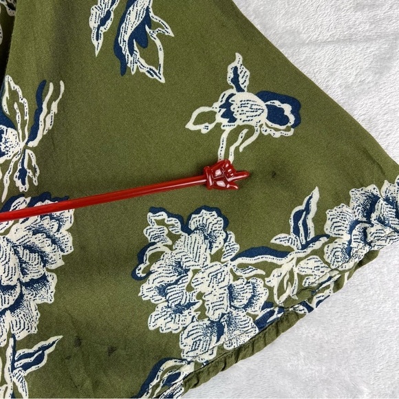 Abercrombie and Fitch Romper Small Green Floral Summer Bell Sleeves Spring Short - Picture 9 of 16